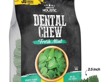 34% OFF: Absolute Holistic Fresh Mint Petite Grain-Free Dental Dog Chews 50pc Sale