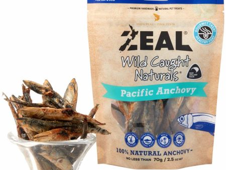 Zeal Wild Caught Naturals Pacific Anchovy Grain-Free Treats For Cats & Dogs 70g Sale