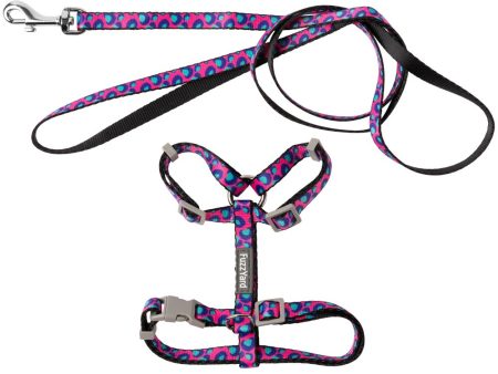 15% OFF: FuzzYard Cat Harness & Leash Walking Set (Wild One Bubblegum) on Sale