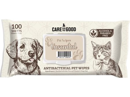 3 FOR $11.70: Care For The Good Antibacterial Pet Wipes For Cats & Dogs (Unscented) 100pc Sale