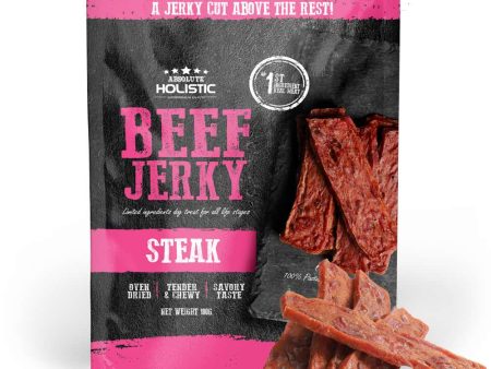 20% OFF: Absolute Holistic Beef Jerky Steak Dog Treats 100g For Sale