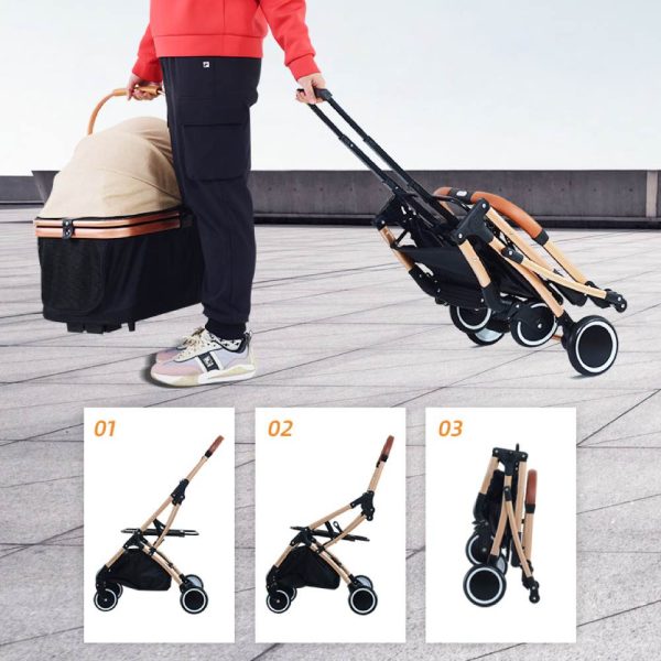 BNDC Pet Stroller 106 For Cats & Dogs (Khaki) Cheap