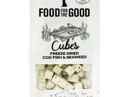 25% OFF: Food For The Good Codfish & Seaweed Cubes Freeze-Dried Treats For Cats & Dogs 70g For Sale