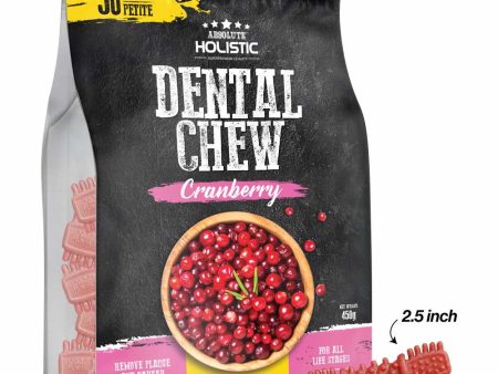 34% OFF: Absolute Holistic Cranberry Petite Grain-Free Dental Dog Chews 50pc Fashion