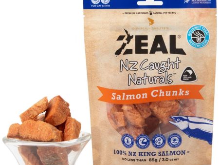 Zeal Wild Caught Naturals Salmon Chunks Grain-Free Treats For Cats & Dogs 85g Sale