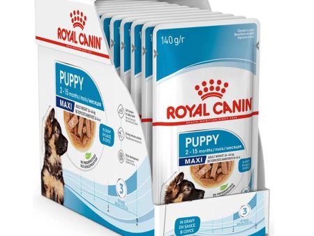 $12 OFF (Exp 13May25): Royal Canin Maxi Puppy Pouch Dog Food 140g x 10 Fashion