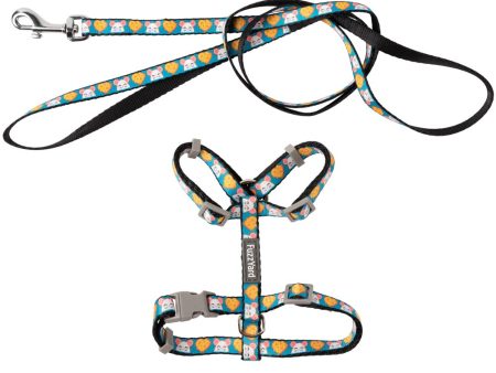 15% OFF: FuzzYard Cat Harness & Leash Walking Set (Cheesy Hearts) Hot on Sale