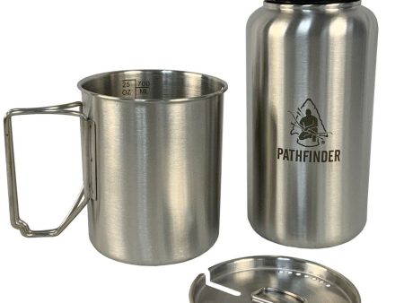 Pathfinder 32oz. Stainless Steel Water Bottle & Nesting Cup Set Online Sale