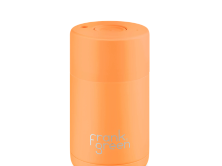 Frank Green - Stainless Steel Ceramic Reusable Cup with Push Button Lid - Neon Orange (10oz) Online now