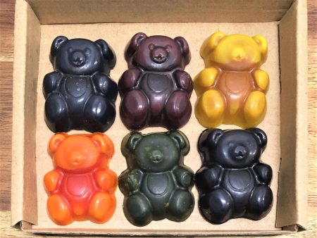 Eco Crayons - Plant Based Crayons - Teddy Bear (6 Pack) For Sale