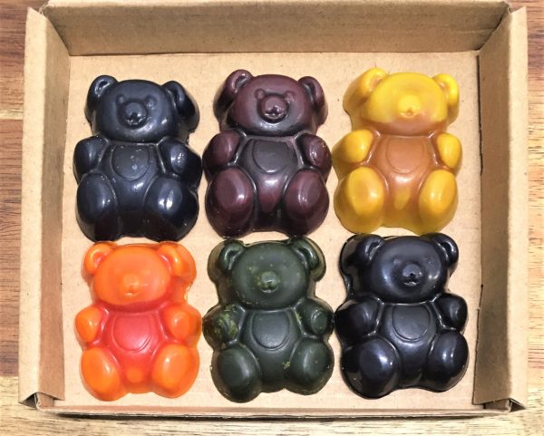 Eco Crayons - Plant Based Crayons - Teddy Bear (6 Pack) For Sale