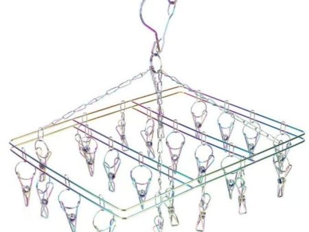 Bare & Co. - FULL 316 Grade Stainless Steel Peg Hanger - Square Design - Rainbow (20 pegs) Online now