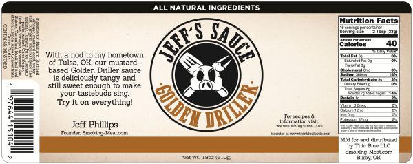 CASE OF 12 BOTTLES - Jeff s Golden Driller Sauce Cheap