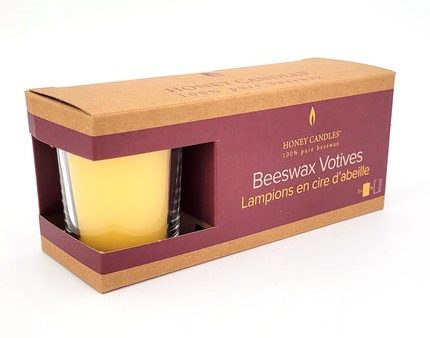 Honey Candles Beeswax Votive Natural 3-pack Fashion