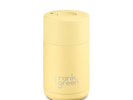 Frank Green - Stainless Steel Ceramic Reusable Cup with Push Button Lid - Buttermilk (10oz) Online Hot Sale