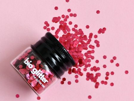 The Glitter Tribe - Biodegradable Glitter Glass Jar - Blush Red (10g) Online now