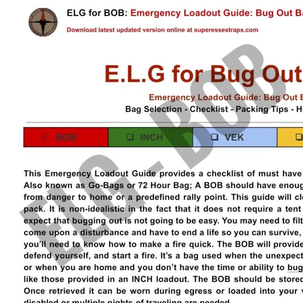 Emergency Loadout Guide - Bug Out Bag (BOB) Hot on Sale