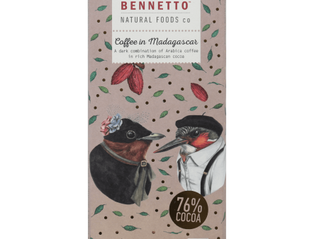 Bennetto Natural Food Co. - Organic and Fairtrade Dark Chocolate - Coffee in Madagascar (100g) Fashion