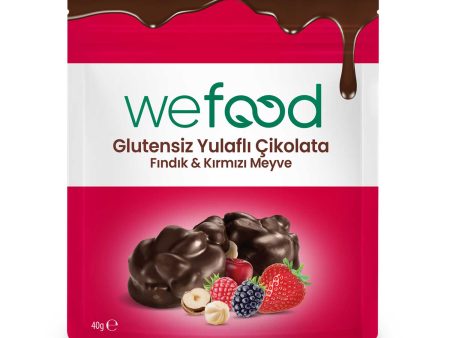 Wefood Glutensiz Yulaflı Çikolata Fındıklı & Kırmızı Meyveli 40 gr 5 li Fashion