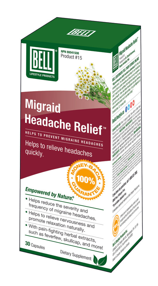 Bell Lifestyle Products #15 Migraid Headache 30 Capsules Online now