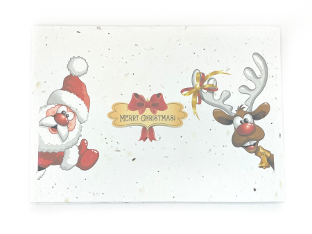 Bare & Co. - Seeded Christmas Card - Santa and Rudolph Online Hot Sale