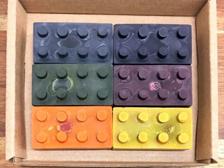 Eco Crayons - Plant Based Crayons - Lego Brick Shape (6 Pack) Supply