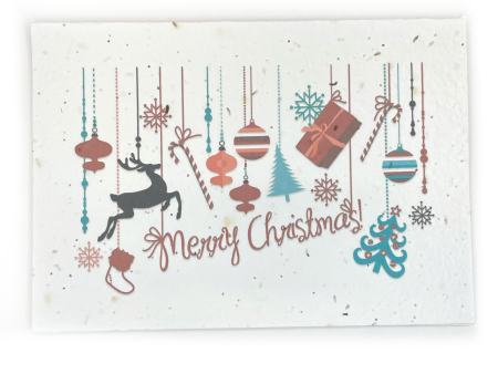 Bare & Co. - Seeded Christmas Card - Christmas Baubles Hot on Sale