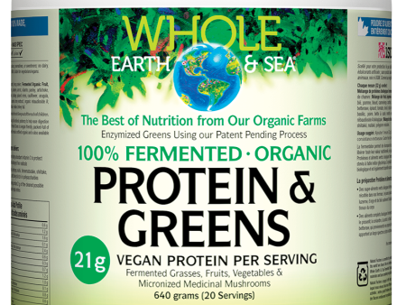 Whole Earth & Sea 100% Fermented Organic Protein & Greens Unflavoured 640g Online now