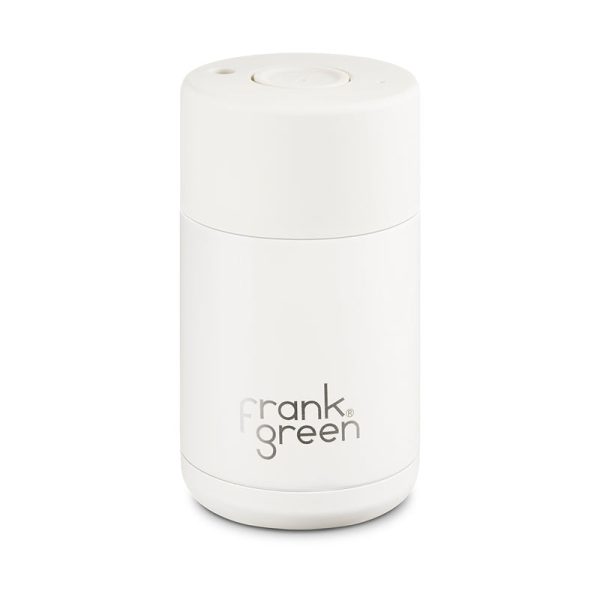 Frank Green - Stainless Steel Ceramic Reusable Cup with Push Button Lid - Cloud (10oz) Hot on Sale