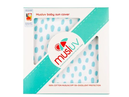 Musluv - Baby Sun Cover - Blue Painterly Spots Supply