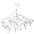 Bare & Co. - FULL 316 Grade Stainless Steel Peg Hanger - Square Design - Silver (20 pegs) Discount