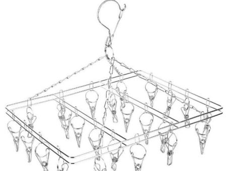 Bare & Co. - FULL 316 Grade Stainless Steel Peg Hanger - Square Design - Silver (20 pegs) Discount