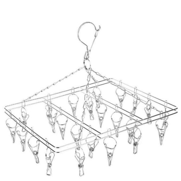 Bare & Co. - FULL 316 Grade Stainless Steel Peg Hanger - Square Design - Silver (20 pegs) Discount