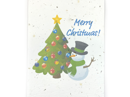 Bare & Co. - Seeded Christmas Card - Snowman and Christmas Tree For Cheap