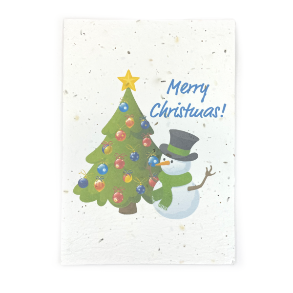 Bare & Co. - Seeded Christmas Card - Snowman and Christmas Tree For Cheap