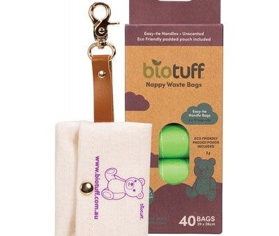 Biotuff - Biodegradable and Compostable Nappy Waste Bags (40 Bags with Dispenser) Sale