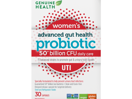 Genuine Health Advanced Gut Health Women s UTI Probiotics 50 Billion 30 Vegan Capsules For Cheap