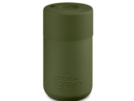 Frank Green - Stainless Steel Ceramic Reusable Cup with Push Button Lid - Khaki (12oz) Online