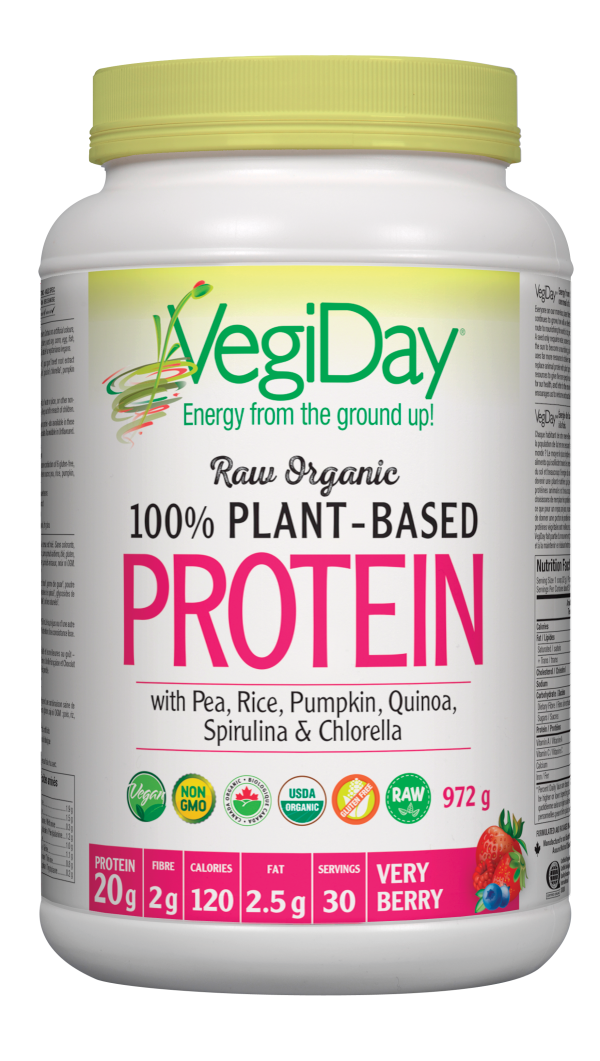 VegiDay Raw Organic Plant Protein Berry 972g For Cheap