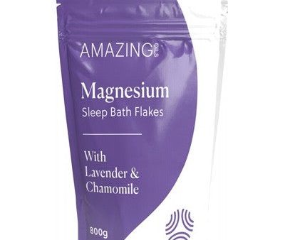 Amazing Oils - Magnesium Sleep Bath Flakes - Lavender and Chamomile (800g) Online now