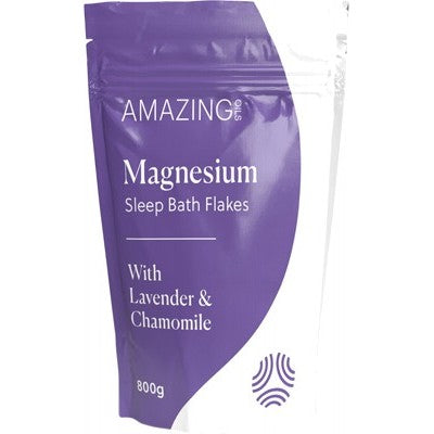 Amazing Oils - Magnesium Sleep Bath Flakes - Lavender and Chamomile (800g) Online now