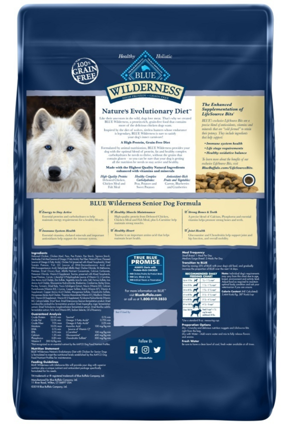 Blue Buffalo Wilderness Senior Grain-Free Chicken Recipe Dry Dog Food For Cheap